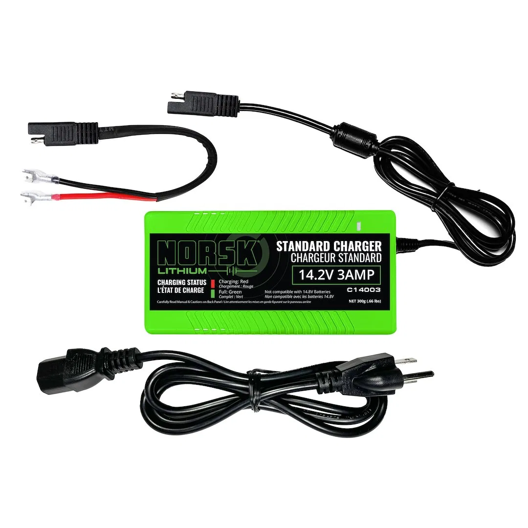 C14003 – NORSK INC Battery Charger, For 14 Volt Batteries 1-Bank Charger 105 To 125 Volt AC Power Supply 3 Amp Chargi...
